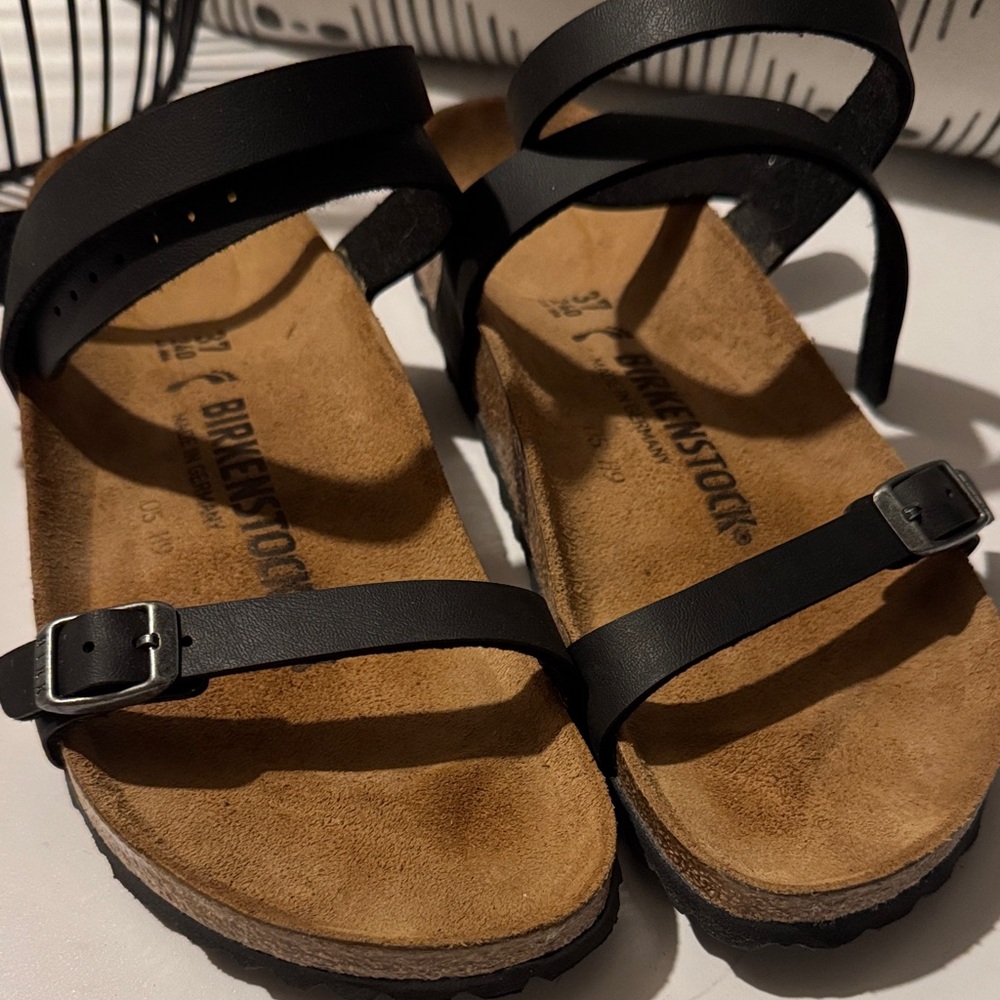 Birkenstock Black Strappy Leather Sandals - Picture 2 of 5